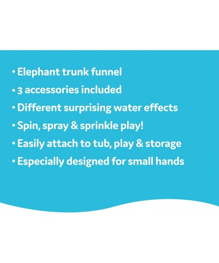 FunEleFun Fill ‘N’ Sprinkle Bath Toy. an Elephant Trunk Funnel Toddlers Play with 3 Interchangeable Trunk Accessories That Sp...