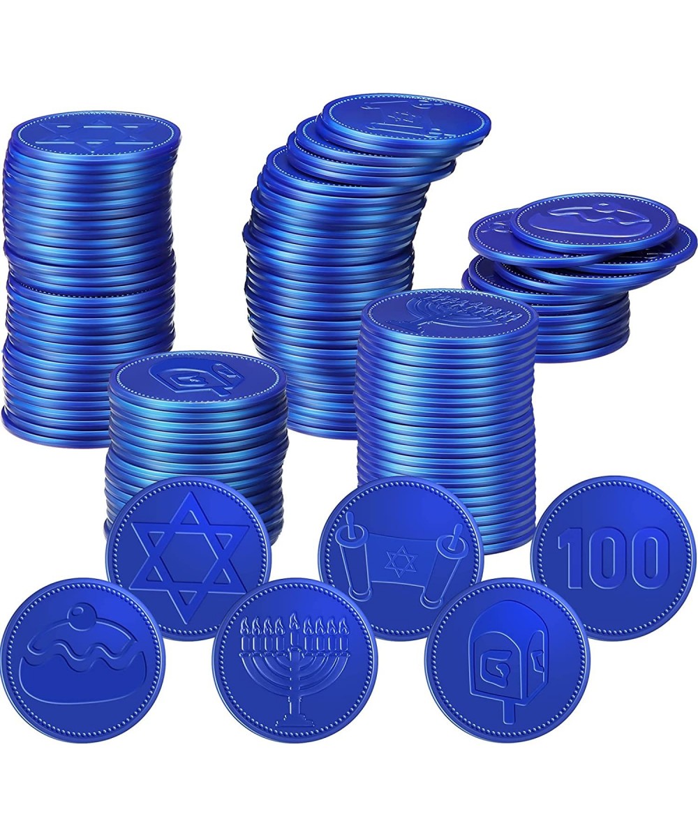 300 Pieces Hanukkah Coins Plastic Coins Hanukkah Gelt Coins Treasure Hunt Coins Toys Hanukkah Activity Party Coins 6 Styles f...