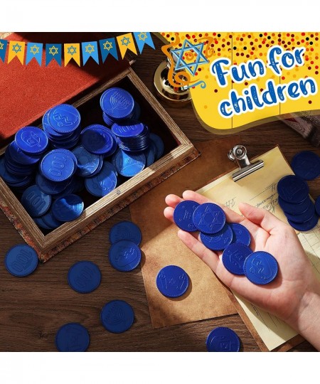 300 Pieces Hanukkah Coins Plastic Coins Hanukkah Gelt Coins Treasure Hunt Coins Toys Hanukkah Activity Party Coins 6 Styles f...