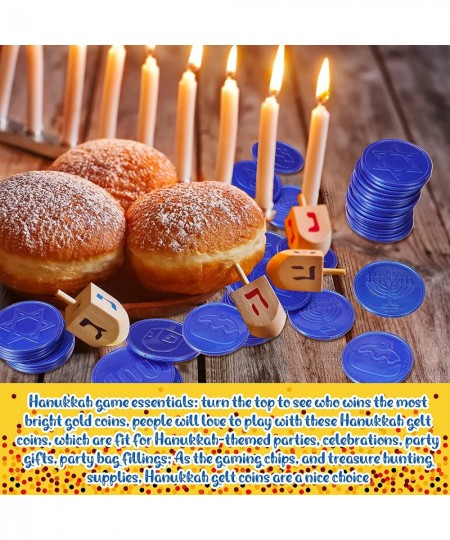 300 Pieces Hanukkah Coins Plastic Coins Hanukkah Gelt Coins Treasure Hunt Coins Toys Hanukkah Activity Party Coins 6 Styles f...