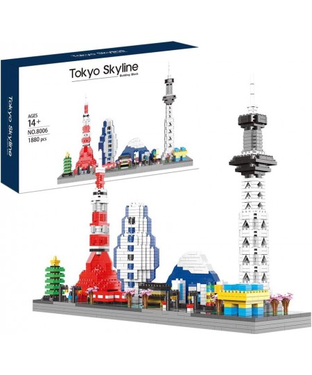 Architecture Model Kits Tokyo Skylines Micro Building Blocks Set and New Gift for Adults Micro Blocks 1880 Pieces （with Color...