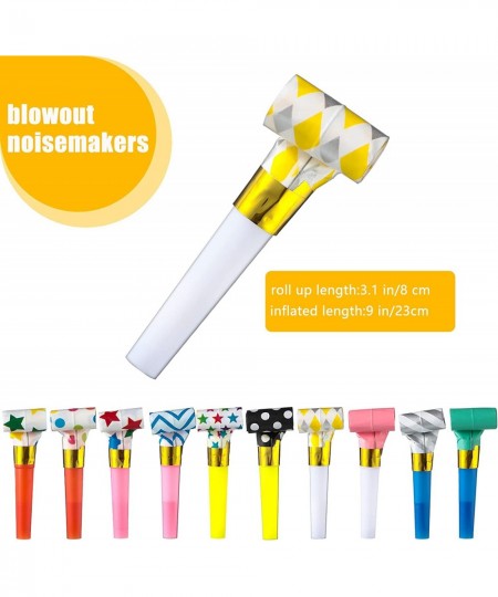 20 Pcs Blowouts Noisemakers Funny Party Blowouts Blow Horns Birthday Party Colorful Noisemakers Whistles Noise Makers for 202...