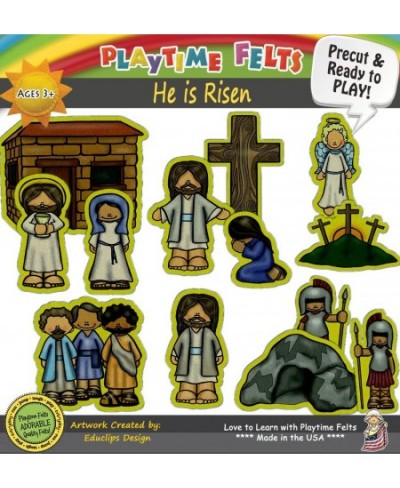 He is Risen Bible Felt Set | 13 PRECUT & Ready to Play Colorful & Durable Bible Felt Figures for Toddlers Preschool & Kinderg...