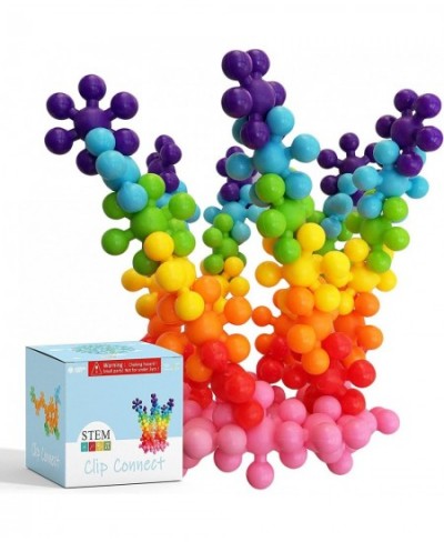 Clip Connect 100 Pieces | Diameter 1.5" Interlocking Solid Plastic Building Blocks Set Early STEM Educational Toy for Prescho...