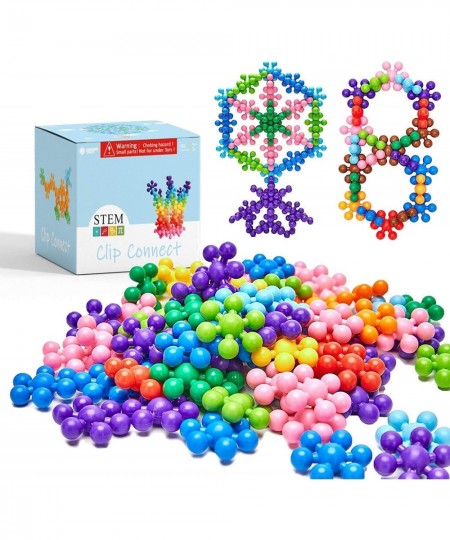 Clip Connect 100 Pieces | Diameter 1.5" Interlocking Solid Plastic Building Blocks Set Early STEM Educational Toy for Prescho...