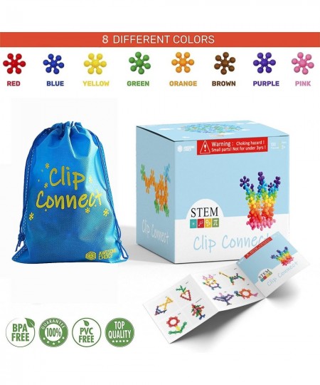 Clip Connect 100 Pieces | Diameter 1.5" Interlocking Solid Plastic Building Blocks Set Early STEM Educational Toy for Prescho...