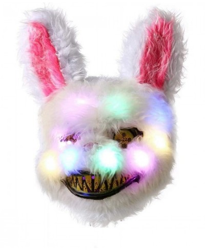 Halloween Scary Mask Rabbit Wolf Bloody Plush Animal Head Mask with LED Lights for Cosplay Party Carnival Costume Props $23.5...