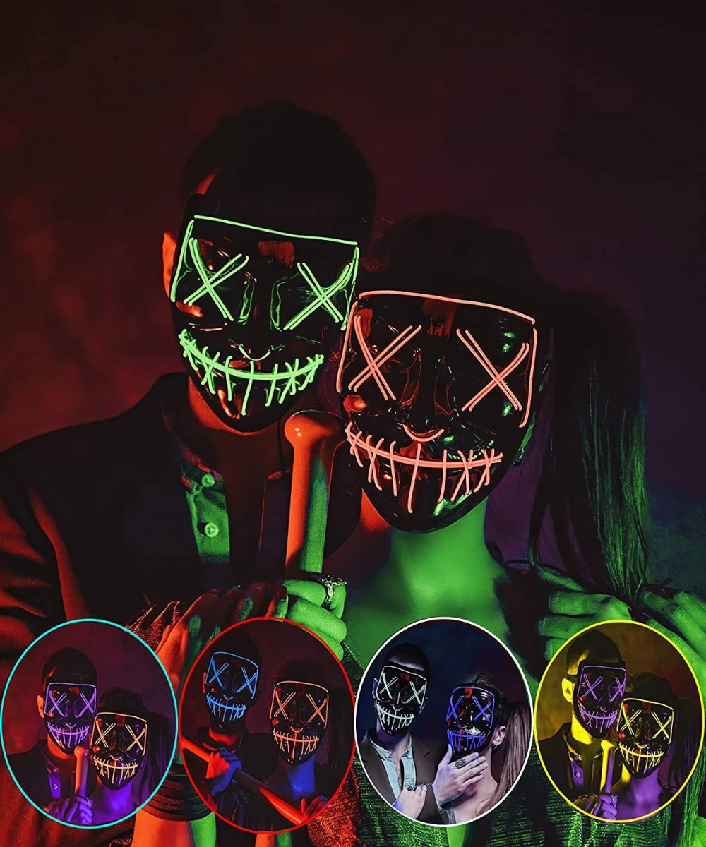 Led Purge Mask - [2PACK] Halloween Led Mask Light Up Mask for Festival Cosplay Halloween Costume (hlw mask red green) $19.30 ...