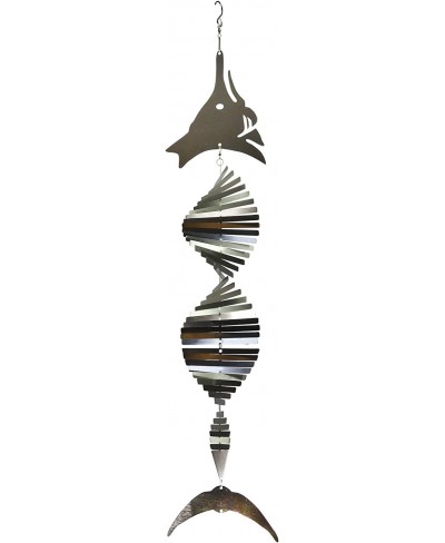 Fish Shimmer Helix Hanging Wind Spinner Stainless Steel Marlin $37.01 - Kites & Wind Spinners