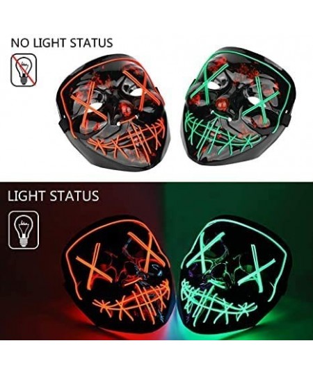 Led Purge Mask - [2PACK] Halloween Led Mask Light Up Mask for Festival Cosplay Halloween Costume (hlw mask red green) $19.30 ...