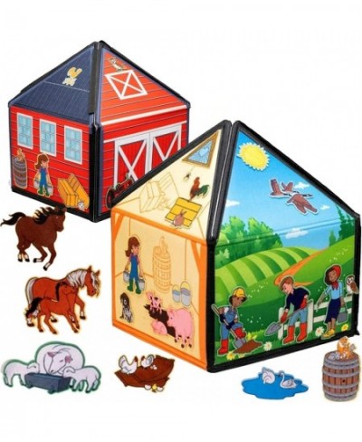 My Little Farm Interactive 1.25 Ft Tall Felt Playhouse and Board for Early Language and Vocabulary Development with 32 Matchi...