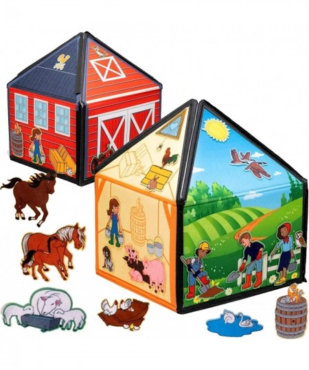 My Little Farm Interactive 1.25 Ft Tall Felt Playhouse and Board for Early Language and Vocabulary Development with 32 Matchi...