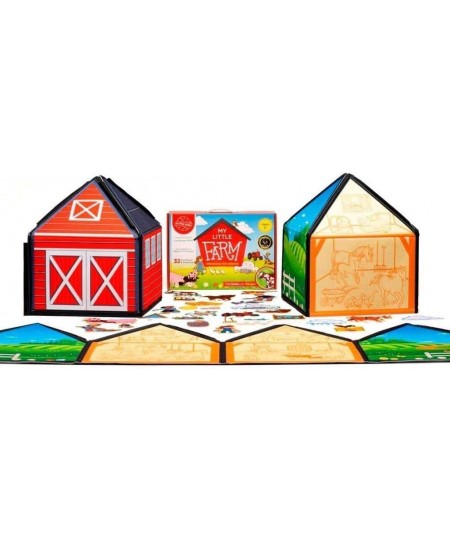 My Little Farm Interactive 1.25 Ft Tall Felt Playhouse and Board for Early Language and Vocabulary Development with 32 Matchi...