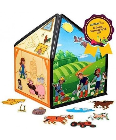 My Little Farm Interactive 1.25 Ft Tall Felt Playhouse and Board for Early Language and Vocabulary Development with 32 Matchi...