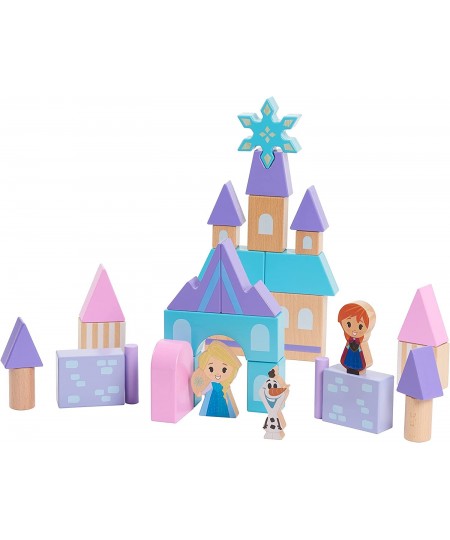 Disney Wooden Toys Frozen Arendelle Castle Block Set 30+ Pieces Include Elsa Anna and Olaf Block Figures Amazon Exclusive $85...