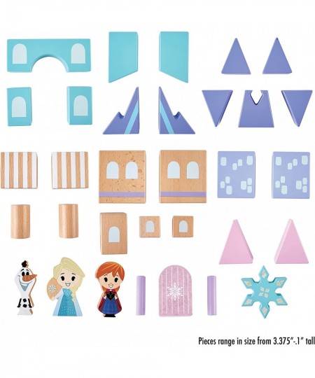 Disney Wooden Toys Frozen Arendelle Castle Block Set 30+ Pieces Include Elsa Anna and Olaf Block Figures Amazon Exclusive $85...