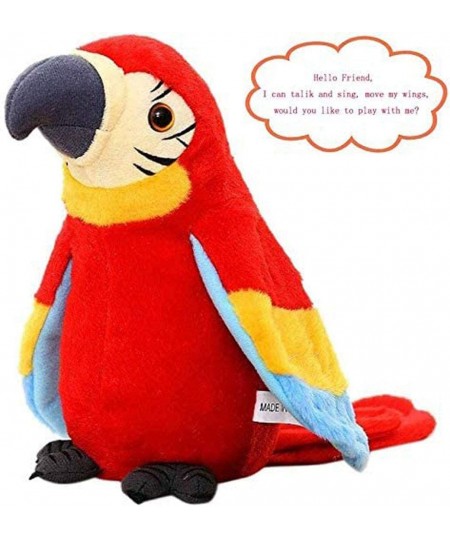 Plush Talking Parrot Electric Funny Plush Bird Repeats What You Say Waving Wings Interactive Creative Christmas Halloween Bir...