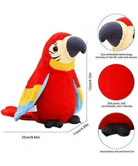 Plush Talking Parrot Electric Funny Plush Bird Repeats What You Say Waving Wings Interactive Creative Christmas Halloween Bir...