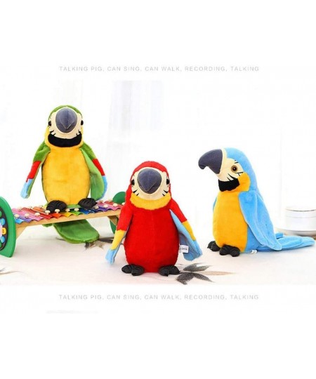 Plush Talking Parrot Electric Funny Plush Bird Repeats What You Say Waving Wings Interactive Creative Christmas Halloween Bir...