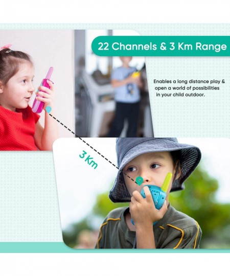 Walkie Talkies for Kids 22 Channels 2 Way Radio Kid Gift Toy 3 KMs Long Range with Backlit LCD Flashlight Best Gifts Toys for...