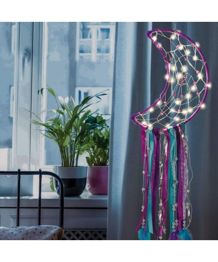 Light-Up Dreamcatcher Design Kit - Moon Design Comes with LED Fairy String Lights DIY Dream Catcher Kit for Kids 8 and Up $45...