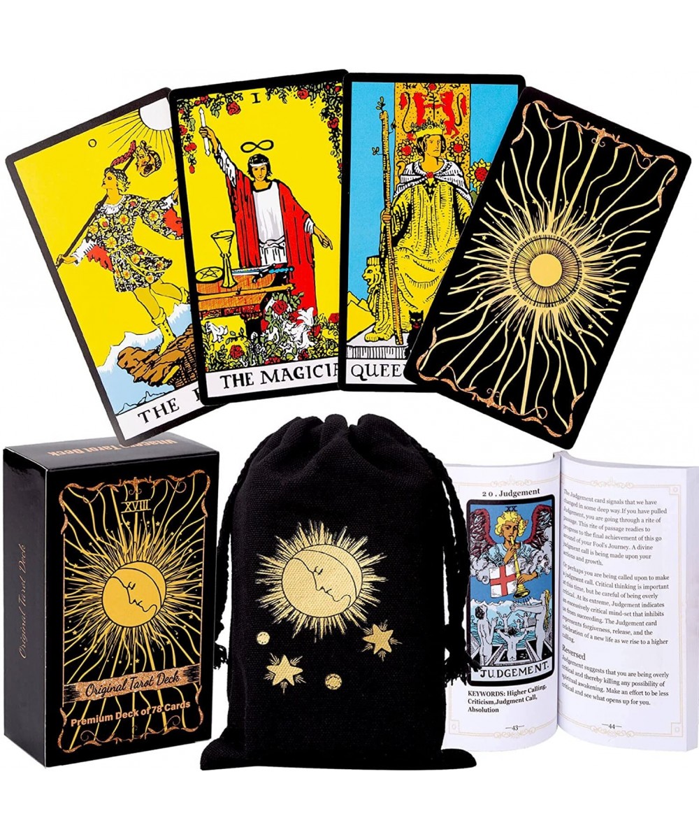 Original Tarot Cards Deck with Guidebook & Linen Tarot Bag - Smith Classic Artwork Traditional Standard Tarot Decks Durable T...