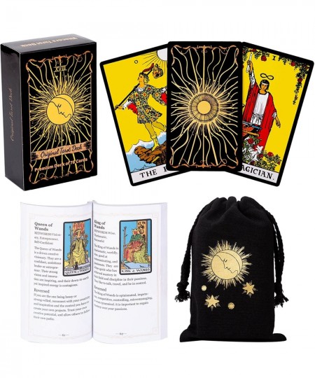 Original Tarot Cards Deck with Guidebook & Linen Tarot Bag - Smith Classic Artwork Traditional Standard Tarot Decks Durable T...