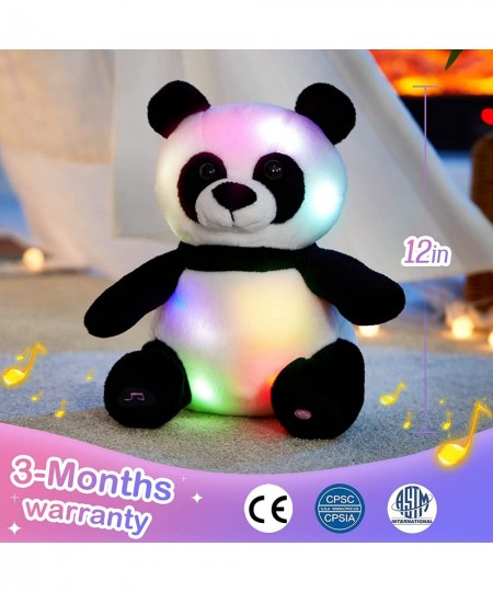 Musical Light up Panda Bear Stuffed Animal LED Soft Plush Toys Glow in Dark Singing Bedtime Companion Birthday Gift for Kids ...