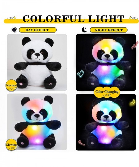 Musical Light up Panda Bear Stuffed Animal LED Soft Plush Toys Glow in Dark Singing Bedtime Companion Birthday Gift for Kids ...