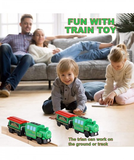 Battery Operated Locomotive Train Set for Wooden Train Tracks Powerful Engine Train Vehicles Train Electric Remote Control Ca...