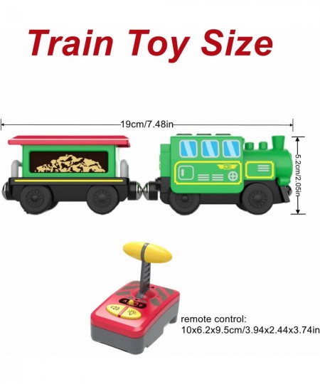 Battery Operated Locomotive Train Set for Wooden Train Tracks Powerful Engine Train Vehicles Train Electric Remote Control Ca...