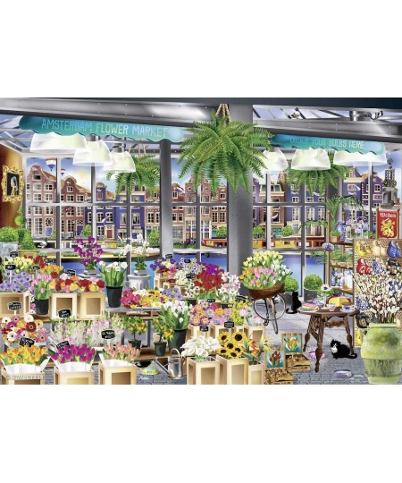 Amsterdam Flower Market 1000 Piece Jigsaw Puzzle for Adults & Kids Age 12 Years Up $51.49 - Jigsaw Puzzles