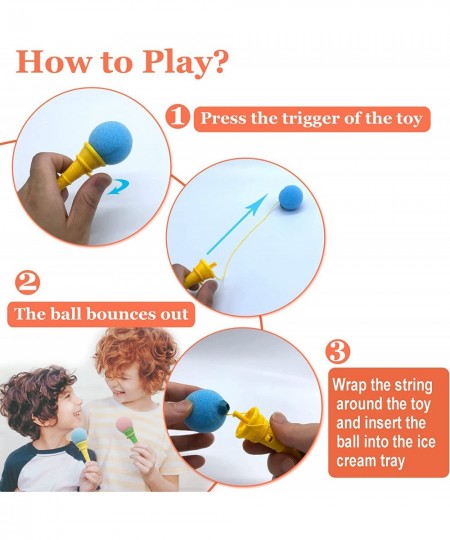 24 Pcs Ice Cream Shooters Toy 4 Inch Ice Cream Foam Ball Launcher Mini Ice Cream Cone Shooter Toys for Kids Children Carnival...