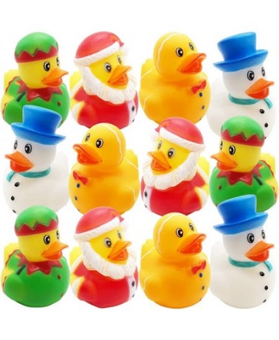 Christmas Rubber Duckies for Kids Pack of 12 Xmas Themed Duck Bathtub Pool Toys Fun Carnival and Christmas Party Supplies Bir...