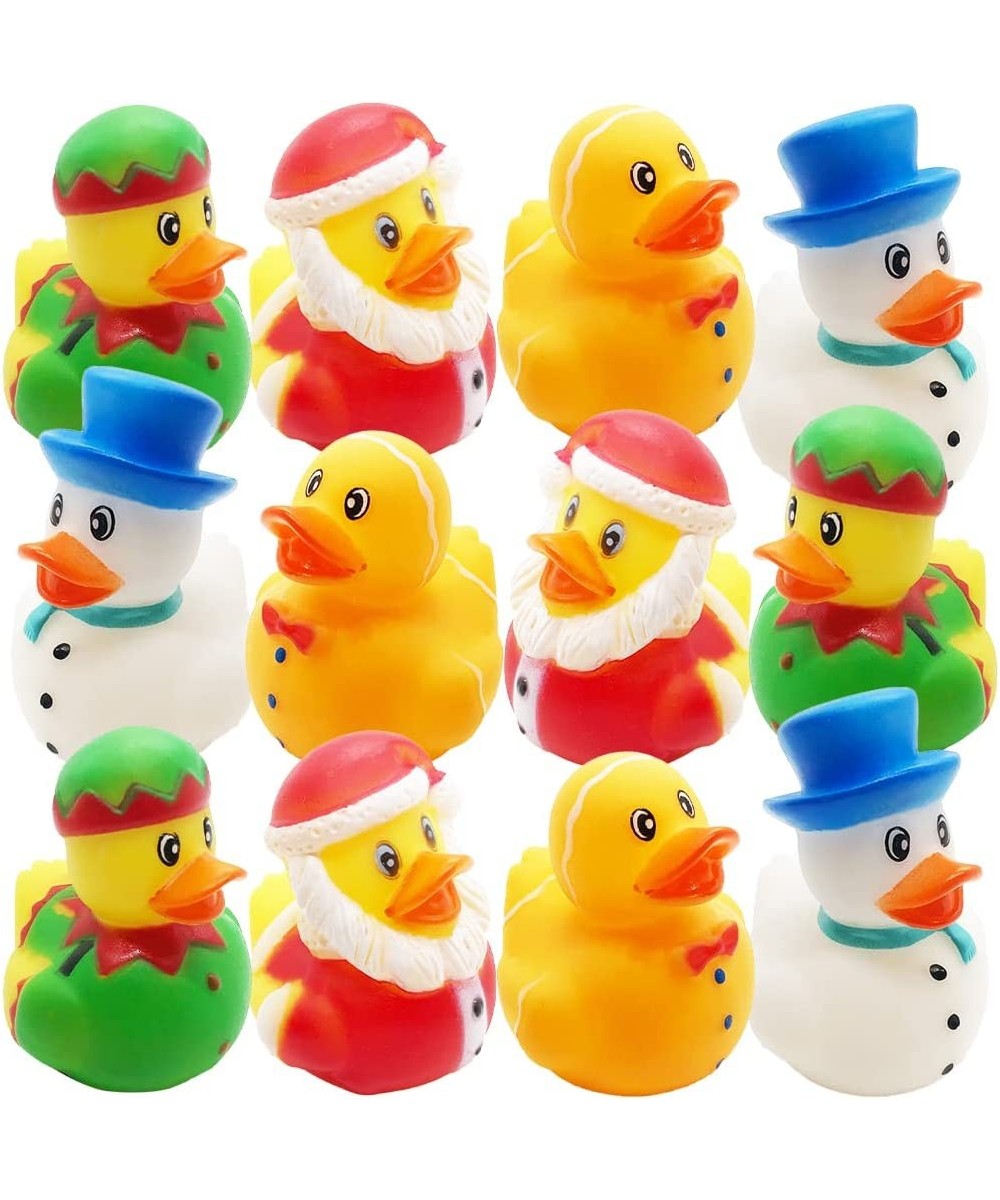 Christmas Rubber Duckies for Kids Pack of 12 Xmas Themed Duck Bathtub Pool Toys Fun Carnival and Christmas Party Supplies Bir...