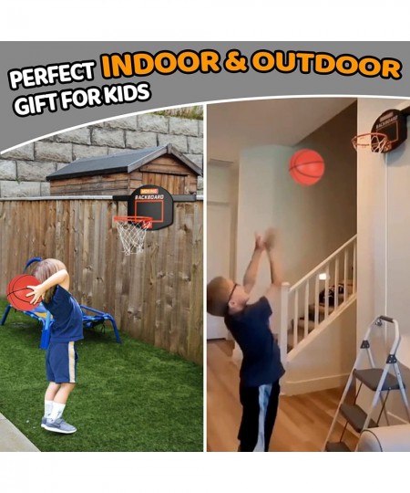 Moving Basketball Hoop Indoor for Kids and Adults Pro Mini Basketball Hoop Over The Door with 3 Balls&2 Air Pump Toys for Boy...