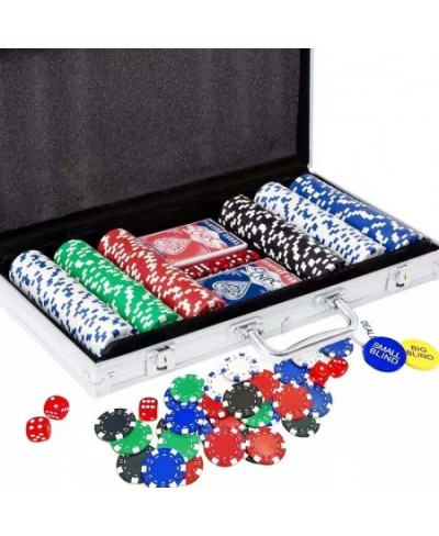 Deluxe Poker Chip Set Poker Chip Set 300PCS Poker Chips with Aluminum Case 11.5 Gram Casino Chips Set for Texas Holdem Blackj...