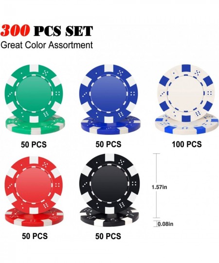 Deluxe Poker Chip Set Poker Chip Set 300PCS Poker Chips with Aluminum Case 11.5 Gram Casino Chips Set for Texas Holdem Blackj...