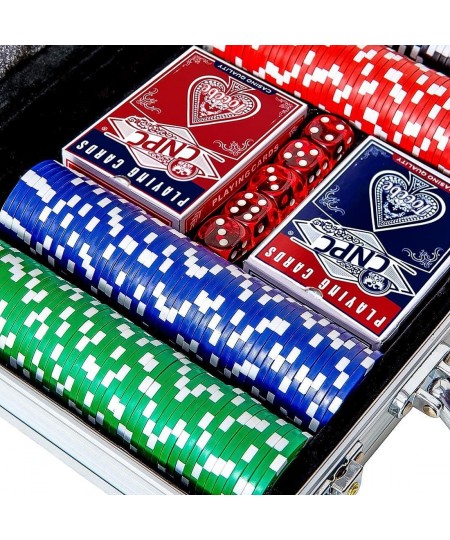 Deluxe Poker Chip Set Poker Chip Set 300PCS Poker Chips with Aluminum Case 11.5 Gram Casino Chips Set for Texas Holdem Blackj...