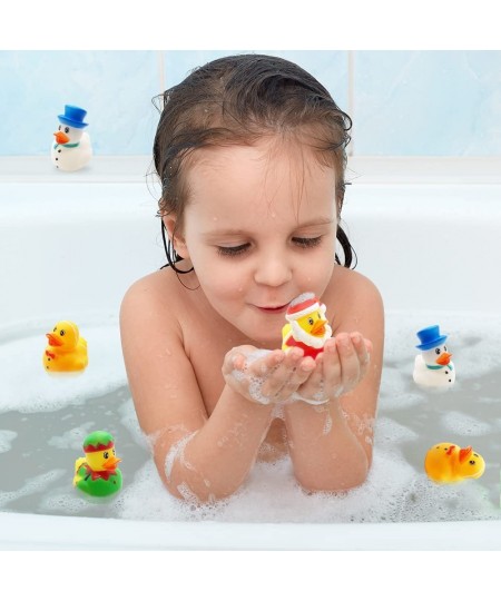 Christmas Rubber Duckies for Kids Pack of 12 Xmas Themed Duck Bathtub Pool Toys Fun Carnival and Christmas Party Supplies Bir...