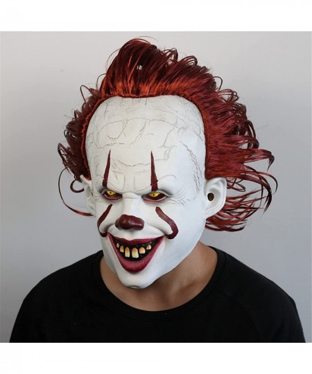 Creepy LED Clown Mask with Glove Light-Up Scary IT Mask with Claw Halloween Killer Joker Cosplay Masks for Party Clown role-p...