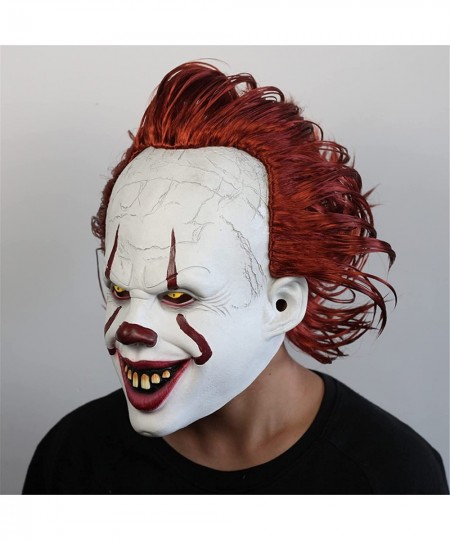 Creepy LED Clown Mask with Glove Light-Up Scary IT Mask with Claw Halloween Killer Joker Cosplay Masks for Party Clown role-p...