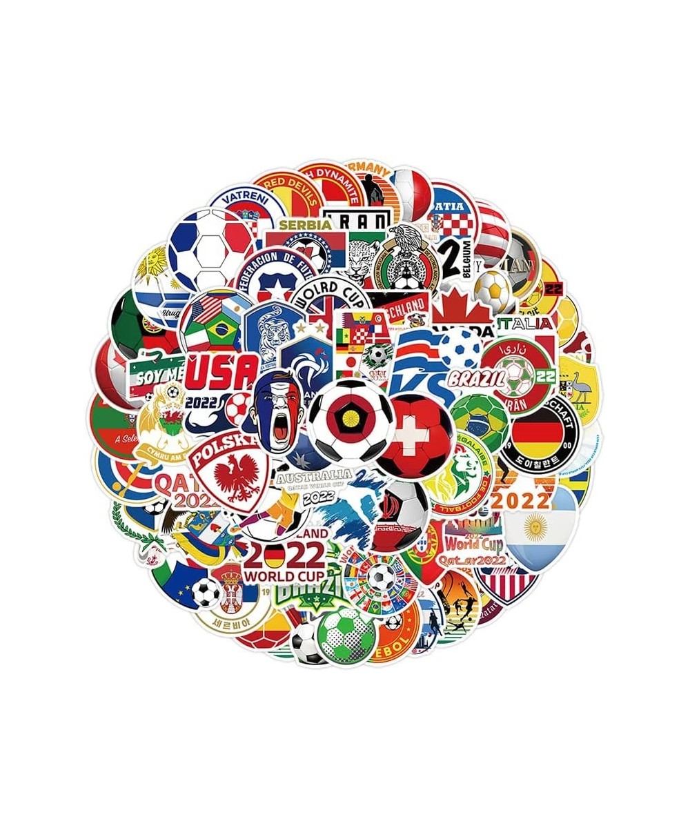 World Cup 2022 Football Stickers for Water Bottles Soccer Sports Stickers Pack for Kids Boys Waterproof Vinyl Decals for Lapt...