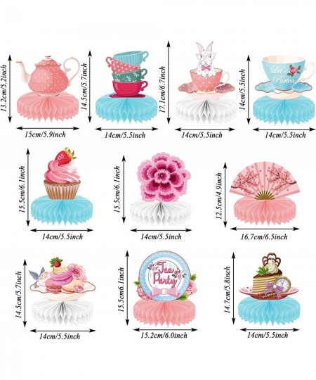 10 Pieces Floral Tea Party Supplies Let's Par Tea Party Honeycomb Centerpieces for Tables Decorations Tea Party Theme Table T...