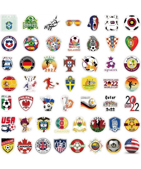 World Cup 2022 Football Stickers for Water Bottles Soccer Sports Stickers Pack for Kids Boys Waterproof Vinyl Decals for Lapt...