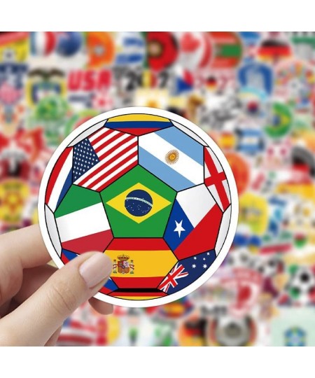 World Cup 2022 Football Stickers for Water Bottles Soccer Sports Stickers Pack for Kids Boys Waterproof Vinyl Decals for Lapt...