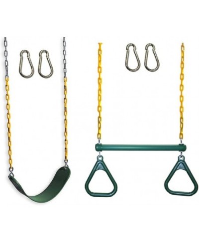 Replacement Swing Seat Sling Swing and Ring Trapeze Bar Combo Swing with Coated Swing Chains and Snap Hooks $65.09 - Play Set...