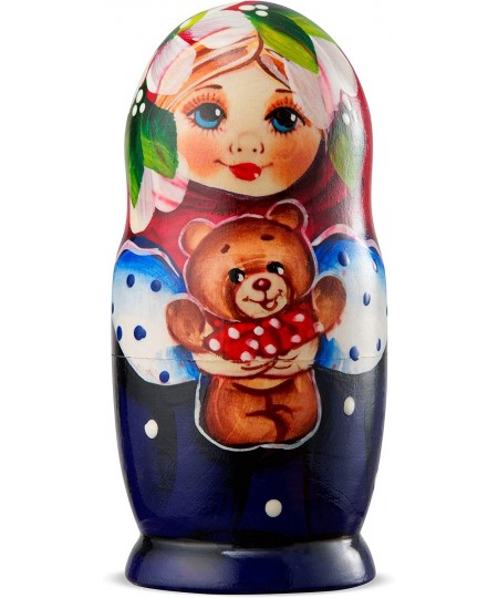 Russian Nesting Dolls Matryoshka Wood Stacking Nested Set 3 Pieces Handmade Wooden Doll $22.61 - Nesting Dolls