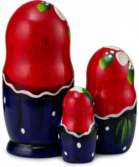 Russian Nesting Dolls Matryoshka Wood Stacking Nested Set 3 Pieces Handmade Wooden Doll $22.61 - Nesting Dolls