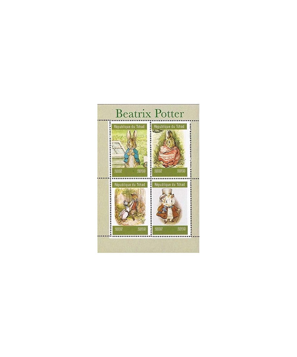 Chad - 2019 British Writer Beatrix Potter - 4 Stamp Sheet - 3B-695 $15.58 - Collectibles Display & Storage